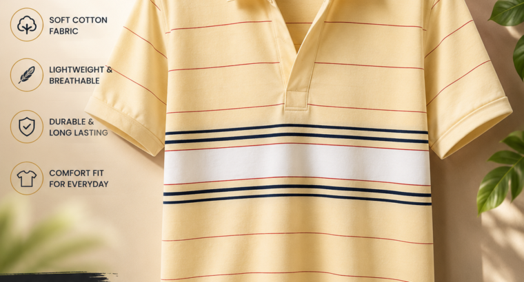 CLASSY STRIPTED POLO T-SHIRT FOR MENS