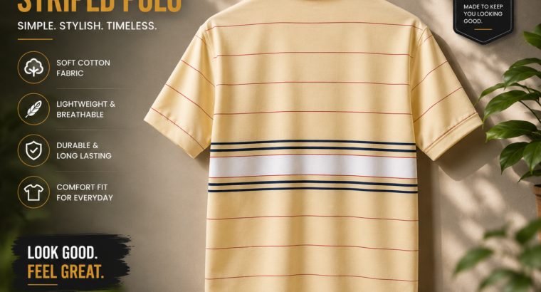 CLASSY STRIPTED POLO T-SHIRT FOR MENS