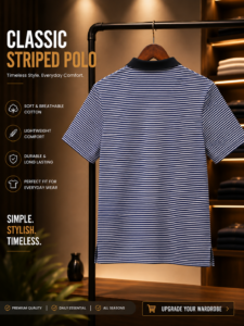 IMPORTED STRIPTED POLO T-SHIRT