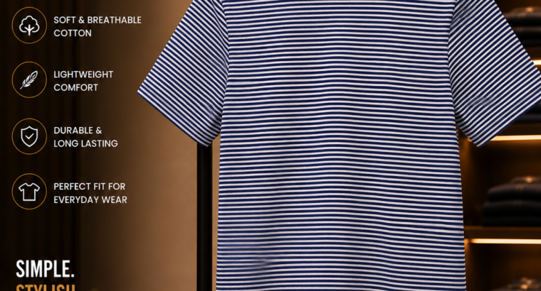 IMPORTED STRIPTED POLO T-SHIRT