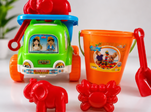 Kids Beach Sand Toy Set with Truck, Bucket, Shovel and Sand Molds | Educational Outdoor Toy