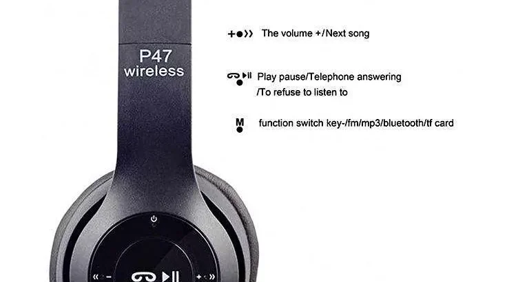 Wireless Bluetooth headphones Black with Free Delivery