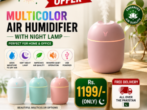 Multicolor Air Humidifier with Night Lamp for Home