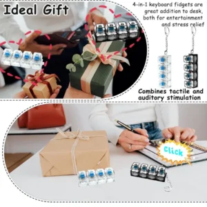 4-Key Mechanical Keyboard Clicker Keychain