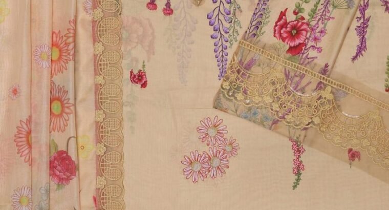 3pc embroidered lawn