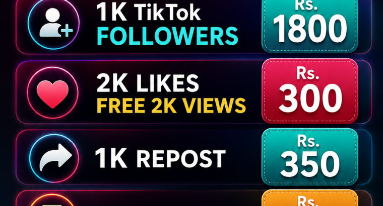 Real UK TikTok Account for Sale | Ready to Use | Rs. 1200