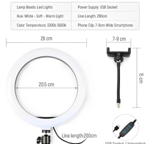 3-in-1 Professional LED Ring Light with 7-Feet Tripod Stand