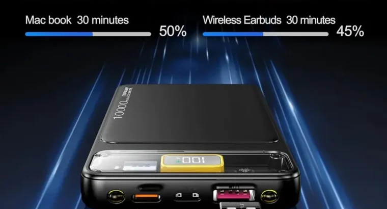 Noor Mart Transparent Fast Charging Power Bank – 22.5W PD