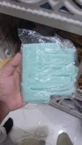 Dishwashing Rubber Gloves Non-Slip Household Laundry Kitchen Cleaning Gloves – Pair (Random color)