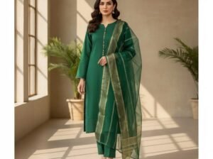 3 Pcs Women’s Unstitched Plain Suit