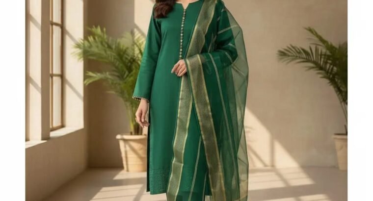 3 Pcs Women’s Unstitched Plain Suit