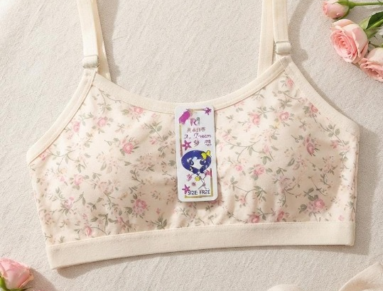 Summer Stuff Soft Printed Cotton Lawn Teenagers Bra – Beige