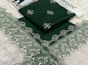 Green Embroidered Women’s Lawn Suit Set