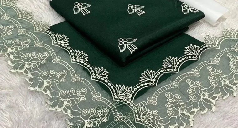Green Embroidered Women’s Lawn Suit Set