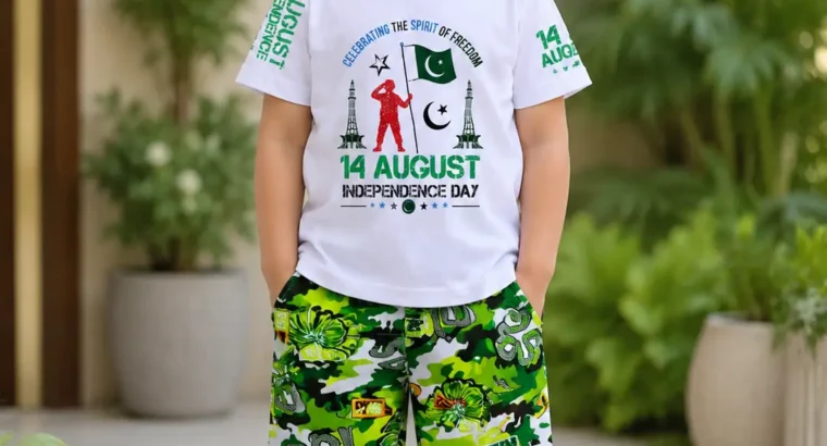 14 August Boy’s Printed Shirt and Shorts Set