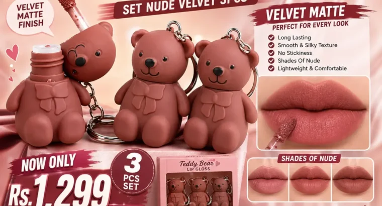Teddy Bear Lip Gloss Set