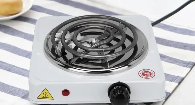 Portable electric stove _ white stainless steel *