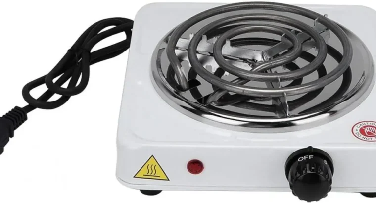 Portable electric stove _ white stainless steel *
