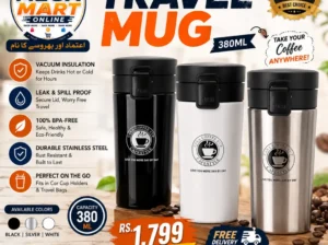 Vacuum Insulated Travel Mug – 380ml ☕Keep Your Drinks Hot or Cold Anytime, Anywhere!