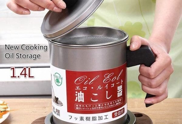 Oil Pot Stainer – Store and pour cooking...