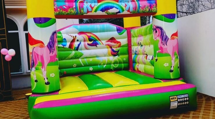 jumping castle with décor, creative themes, modern lighting, and complete event management services.