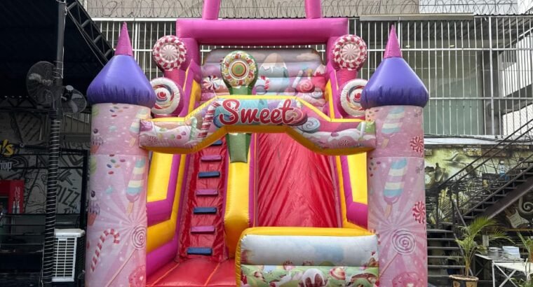 jumping castle with décor, creative themes, modern lighting, and complete event management services.