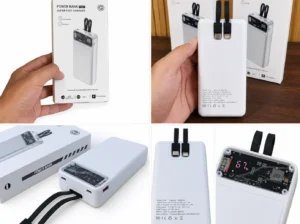 66W Fast Charging Power Bank 20000mAh – Built-in Cables – LED Display