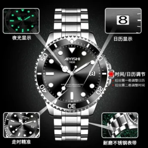 Ayershi Luminous Green Submariner Watch for Men