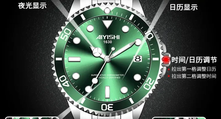 Ayershi Luminous Green Submariner Watch for Men