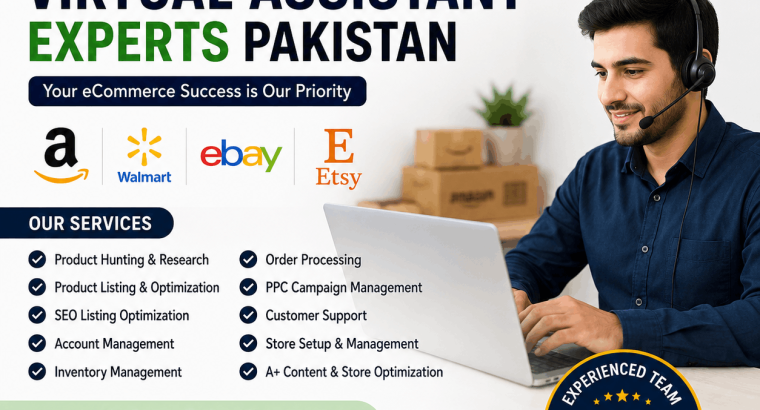 Amazon Walmart eBay Etsy Virtual Assistant Experts in Pakistan