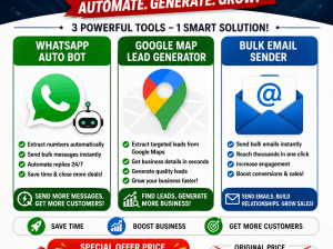 🔥 WhatsApp Bot + Google Map Leads + Bulk Email Sender