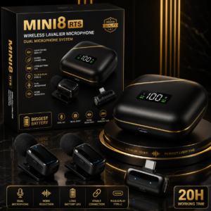 Mini8 Rts Lavalier Metal Condenser Lightweight Wireless Dual Microphone Biggest Battery