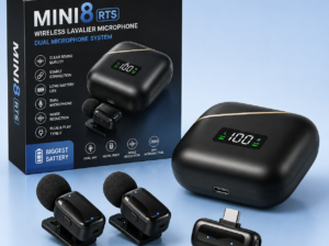 Mini8 Rts Lavalier Metal Condenser Lightweight Wireless Dual Microphone Biggest Battery