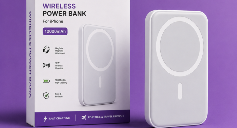 🔋 Apple MagSafe Wireless Power Bank 10000 mAh – Fast Charging | Portable Magnetic Charger for iPhone