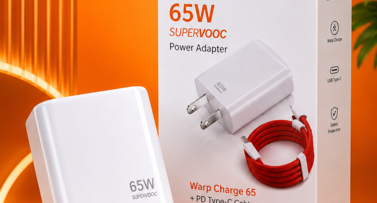OnePlus Original Style 65W SuperVOOC / Warp Charger + PD Type-C Cable