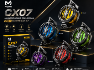 MEMO CX07 Magnetic Mobile Phone Cooler Fan | 15W Gaming Cooling Radiator | Magnetic + Back Clip | PUBG Gaming Cooler | Yellow