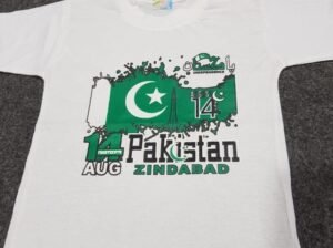Pakistan Independence Day T- shirt white polyester kids Adults