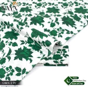 Green Flolar Lawn suit for 14 August Pakistan