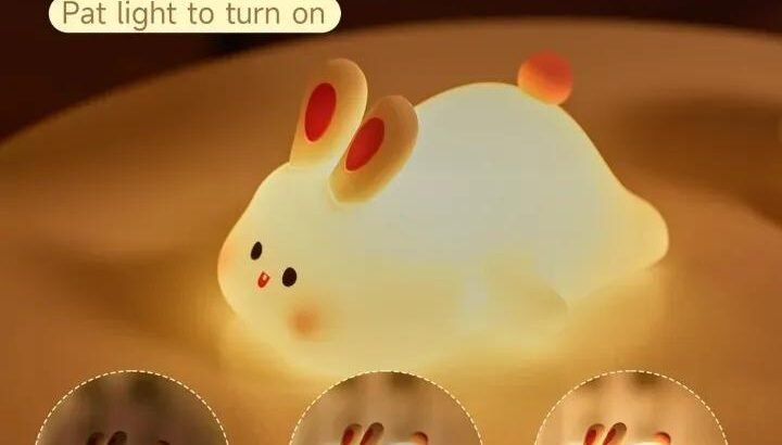 Noor Mart Cute Bunny Silicone Night Lamp