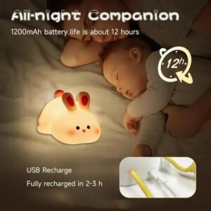 Noor Mart Cute Bunny Silicone Night Lamp