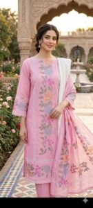 Fabric lawn suits cotoon available
