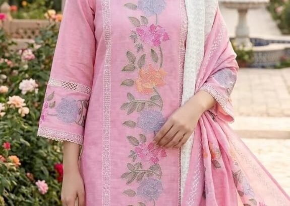 Fabric lawn suits cotoon available