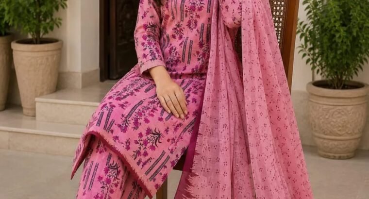 Fabric lawn suits cotoon available