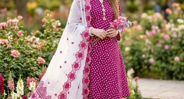 Fabric lawn suits cotoon available