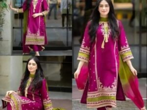 Fabric lawn suits cotoon available