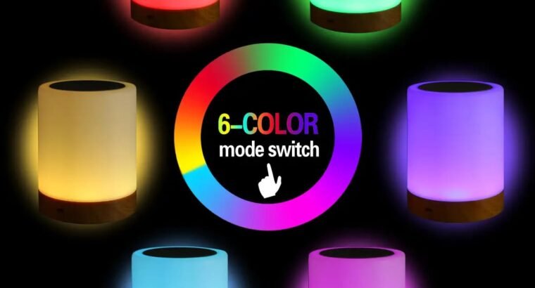 Rechargeable Wooden Night Light with Touch Clap and LED Dimmable