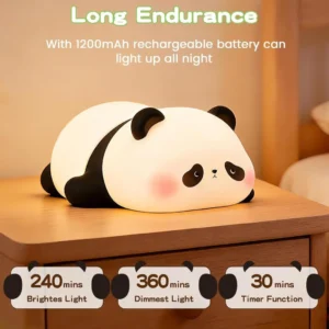 Rechargeable Panda Lamp for Bedroom & Study Room | Cute LED Night Light