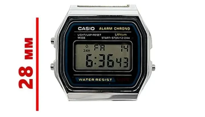 Stainless Steel Digital Watch for Men Silver Water Resistant