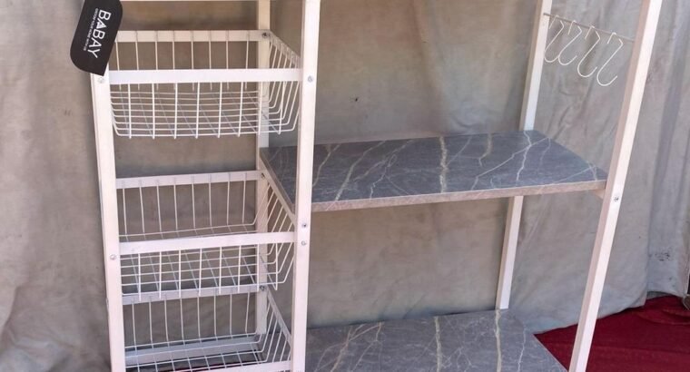 Iron Oven Rack with 5 Shelves & Microwave Storage