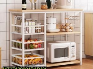Iron Oven Rack with 5 Shelves & Microwave Storage